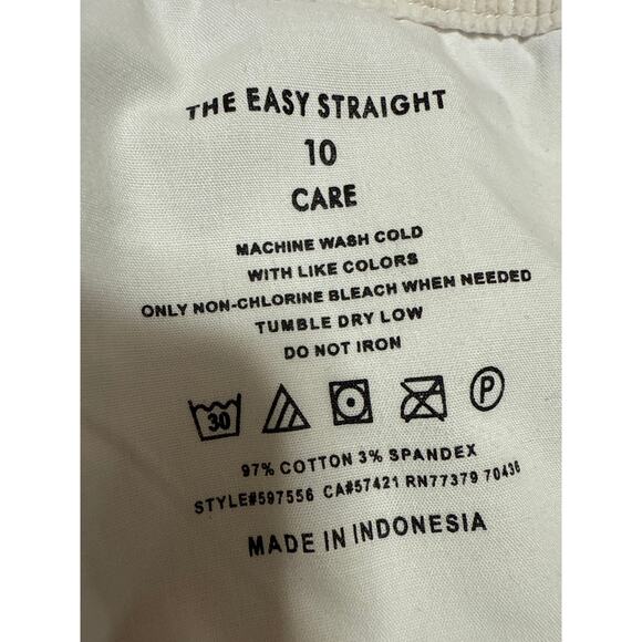 Ann Taylor Easy Straight White Corduroy High Waist Wide Leg Trousers Pants Sz 10 - Picture 5 of 5